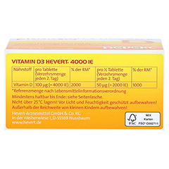 Vitamin D3 Hevert 4.000 I.E. Tabletten 90 Stück - Unterseite