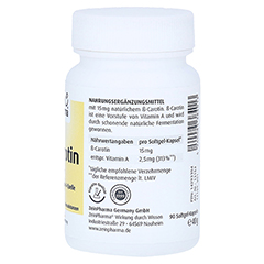 BETA CAROTIN NATURAL 15 mg ZeinPharma Weichkapseln 90 Stck - Rechte Seite