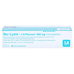 Ibu-Lysin 1A Pharma 400mg 20 Stück - Oberseite
