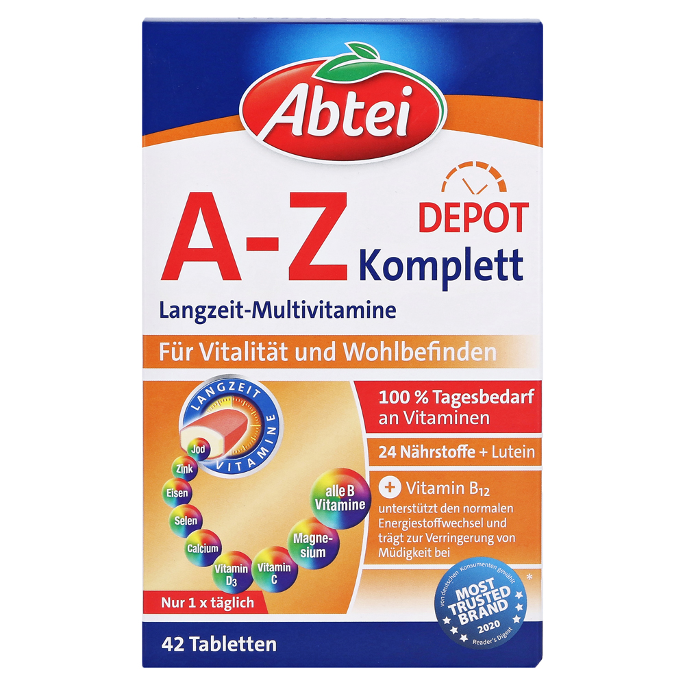 Abtei Langzeit Multi-Vitamine A-Z Depot für Vitalität und Wohlbefinden 
