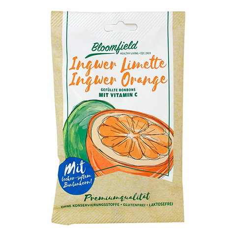 BLOOMFIELD Ingwer-Limette/Ingw.-Orange gef.Bonbons 75 Gramm