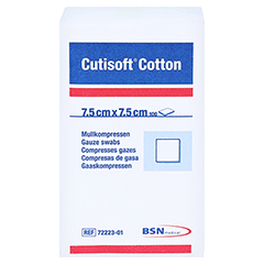 CUTISOFT Cotton Kompr.7,5x7,5 cm unsteril 100 Stck - Vorderseite