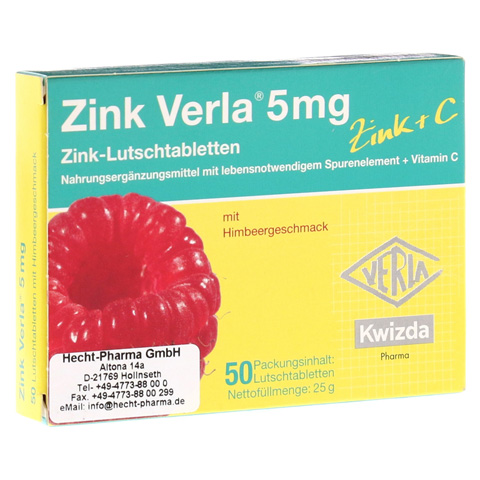 ZINK VERLA 5 mg Lutschtabl.Himbeere 50 Stck