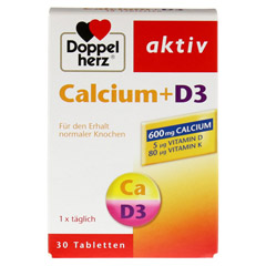 DOPPELHERZ Calcium+D3 Tabletten 30 Stck - Vorderseite