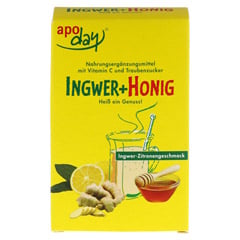 Apoday Ingwer + Honig mit Zitronengeschmack 10x10 Gramm - Vorderseite