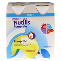 NUTILIS Complete Vanille Geschmack flssig 4x125 Milliliter - Vorderseite