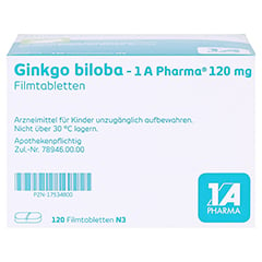Ginkgo biloba-1A Pharma 120mg 120 Stck N3 - Unterseite