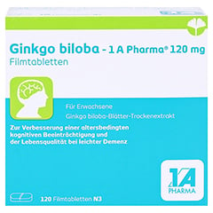 Ginkgo biloba-1A Pharma 120mg 120 Stck N3 - Vorderseite