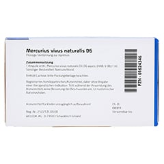 MERCURIUS VIVUS NATURALIS D 6 Ampullen 8x1 Milliliter N1 - Rückseite