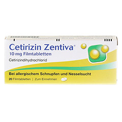 Cetirizin Zentiva 10mg 20 Stück N1 - Vorderseite