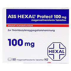 ASS HEXAL Protect 100 mg magensaftres.Tabletten 50 Stck N2 - Vorderseite