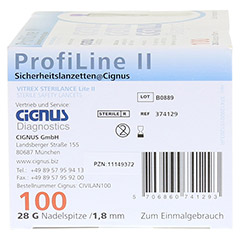 PROFILINE II Sicherheitslanzetten Cignus 100 Stck - Rechte Seite