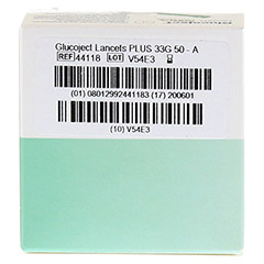 GLUCOJECT Lancets PLUS 33 G 50 Stück - Rückseite