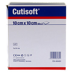 CUTISOFT Vlieskompressen 10x10 cm steril 50x2 Stück - Rückseite