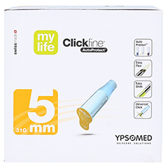 MYLIFE Clickfine AutoProtect Pen-Nadeln 5 mm 31 G 100 Stck - Rechte Seite