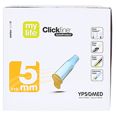 MYLIFE Clickfine AutoProtect Pen-Nadeln 5 mm 31 G 100 Stck - Linke Seite