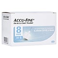 ACCU FINE sterile Nadeln f.Insulinpens 8 mm 31 G 100 Stück