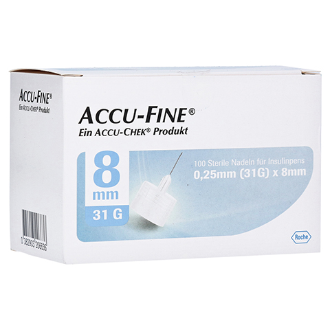 ACCU FINE sterile Nadeln f.Insulinpens 8 mm 31 G 100 Stck