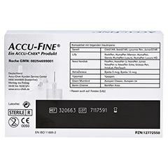 ACCU FINE sterile Nadeln f.Insulinpens 8 mm 31 G 100 Stck - Rckseite
