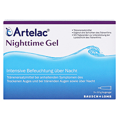 Artelac Nighttime Gel Augengel - Feuchtigkeitspflege zur Nacht 3x10 Gramm - Vorderseite