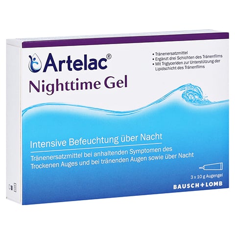 Artelac Nighttime Gel Augengel - Feuchtigkeitspflege zur Nacht 3x10 Gramm