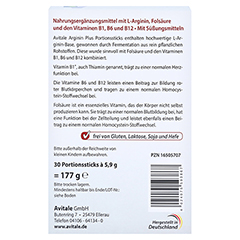 ARGININ PLUS Vitamin B1+B6+B12+Folsäure Sticks 30x5.9 Gramm - Rückseite