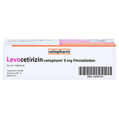 Levocetirizin-ratiopharm 5mg 50 Stück N2 - Oberseite