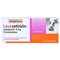 Levocetirizin-ratiopharm 5mg 20 Stck N1 - Vorderseite