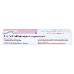 Levocetirizin-ratiopharm 5mg 20 Stck N1 - Unterseite