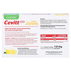 CEVITT immun heiße Zitrone classic Granulat 14 Stück - Rückseite
