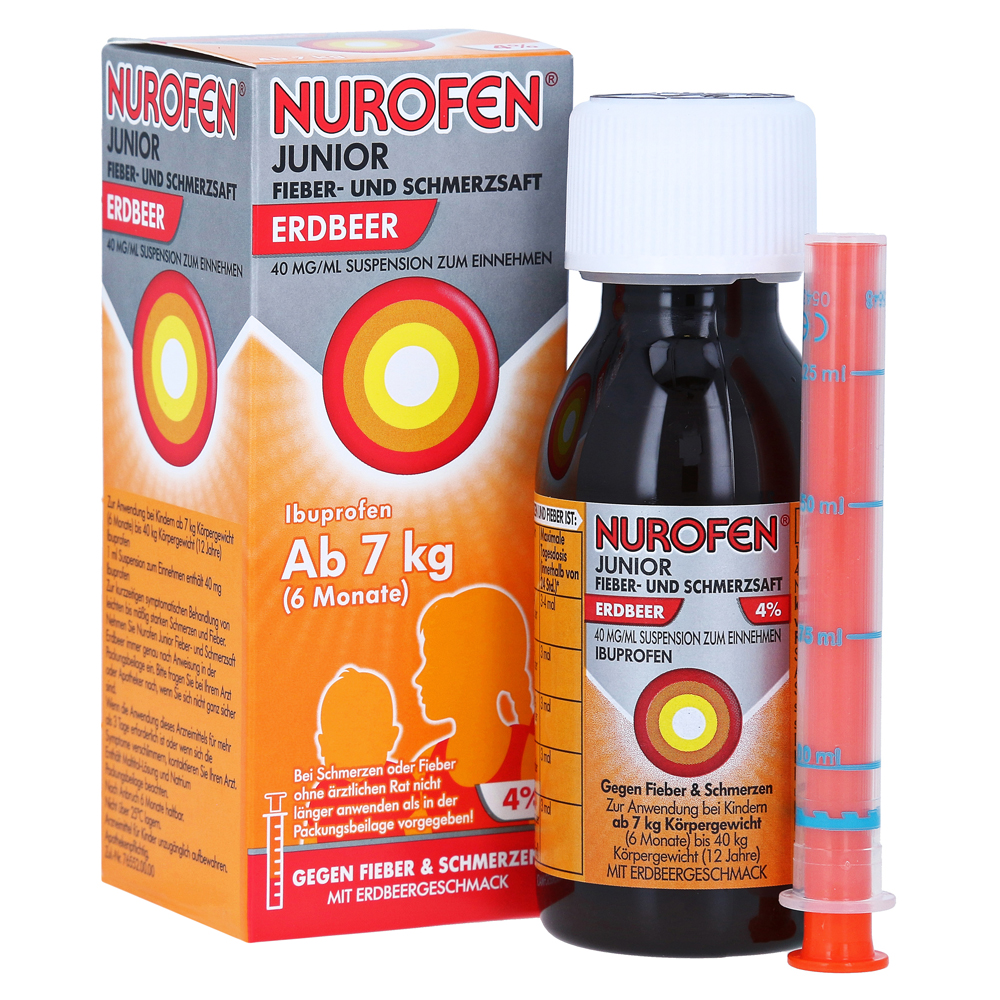 Erfahrungen zu Nurofen Junior Fieber- & Schmerzsaft Erdbeer 40 mg/ml