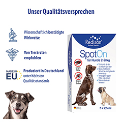 REDISAN Spot-on gegen Zecken+Flhe f.Hunde 2-20 kg 5x2.5 Milliliter - Info 2