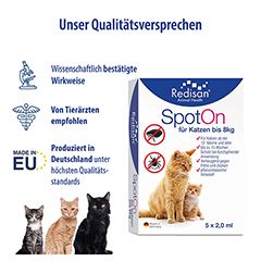 REDISAN Spot-on gegen Zecken+Flhe f.Katze bis 8kg 5x2 Milliliter - Info 2