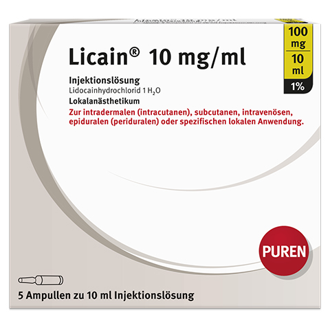 LICAIN 1% 10 mg/ml Inj.Lsg.100mg/10ml Glasamp. 5x10 Milliliter N2