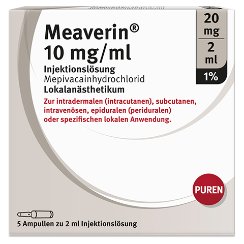 MEAVERIN 1% 10 mg/ml Inj.-Lsg.20 mg/2 ml Glasamp. 5x2 Milliliter N2