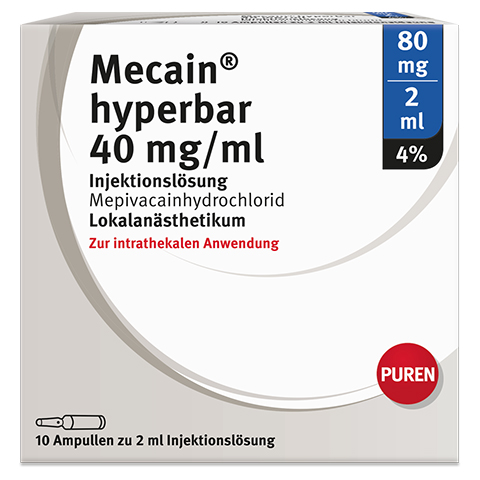 MECAIN hyperbar 4% 40mg/ml Inj.L.80mg/2ml Gl.Amp. 10x2 Milliliter N3