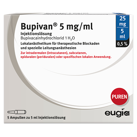 BUPIVAN 0,5% 5 mg/ml Inj.L.25mg/5ml Glasamp. 5x5 Milliliter N2
