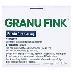 GRANU FINK Prosta forte 500mg 140 Stück - Rückseite