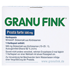 GRANU FINK Prosta forte 500mg 80 Stück - Rückseite