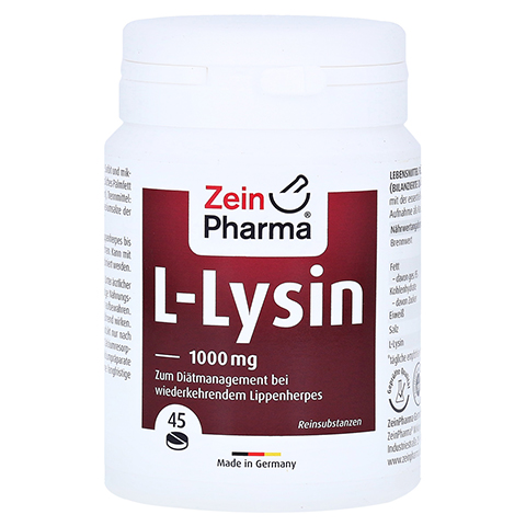 L-LYSIN 1000 mg Zitrone Kautabletten 45 Stück
