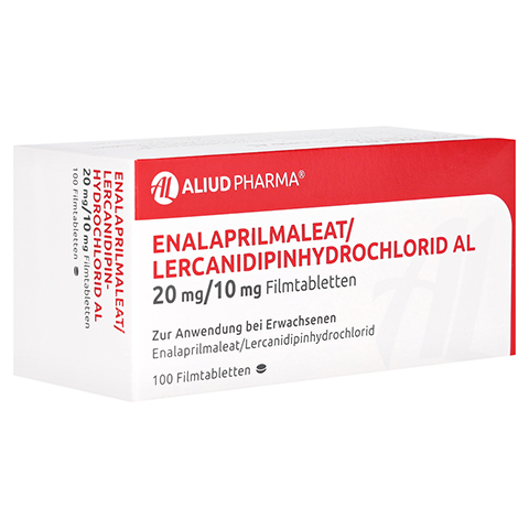 Enalaprilmaleat/Lercanidipinhydrochlorid AL 20mg/10mg 100 Stck N3