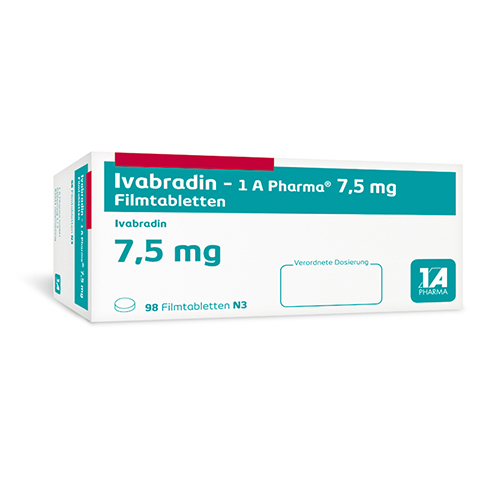 IVABRADIN-1A Pharma 7,5 mg Filmtabletten 98 Stck N3