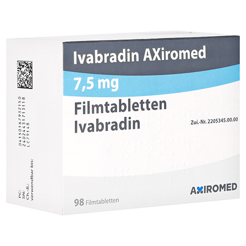 IVABRADIN AXiromed 7,5 mg Filmtabletten 98 Stck N3