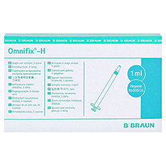 OMNIFIX Heparinspr.1 ml 10.000 I.E. latexfrei 100x1 Milliliter - Vorderseite