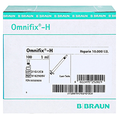 OMNIFIX Heparinspr.1 ml 10.000 I.E. latexfrei 100x1 Milliliter - Linke Seite