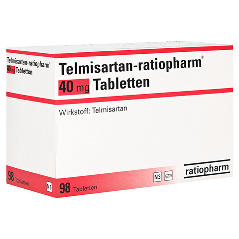 Telmisartan-ratiopharm 40mg 98 Stck N3