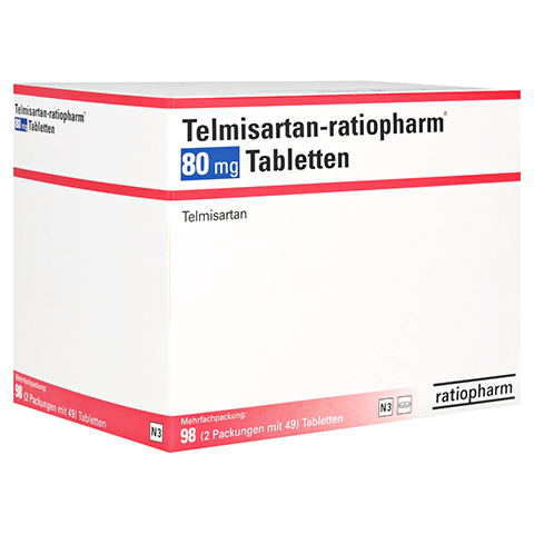 Telmisartan-ratiopharm 80mg 98 Stck N3
