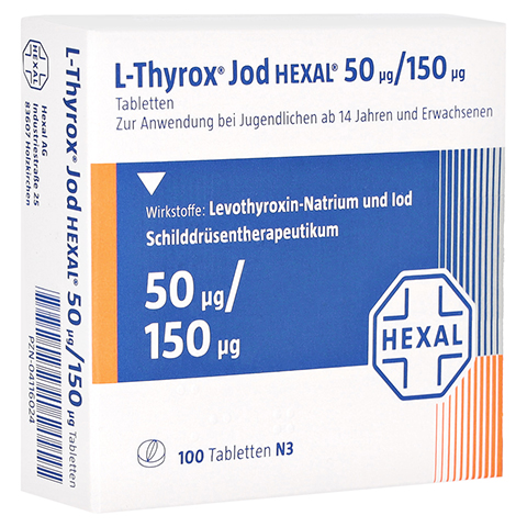 L-Thyrox Jod HEXAL 50g/150g 100 Stck N3