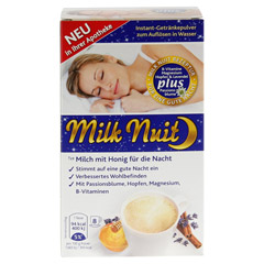 MILK Nuit gute Nacht Drink Typ Milch+Honig Pulver 8 Stück - Vorderseite