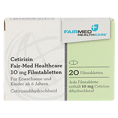 Cetirizin Fair-Med Healthcare 10mg 20 Stück N1 - Vorderseite